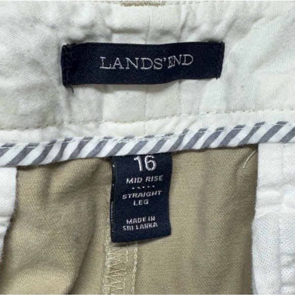 Lands' End Women’s Beige Casual Mid Rise Pants Size 16 - Picture 6 of 6